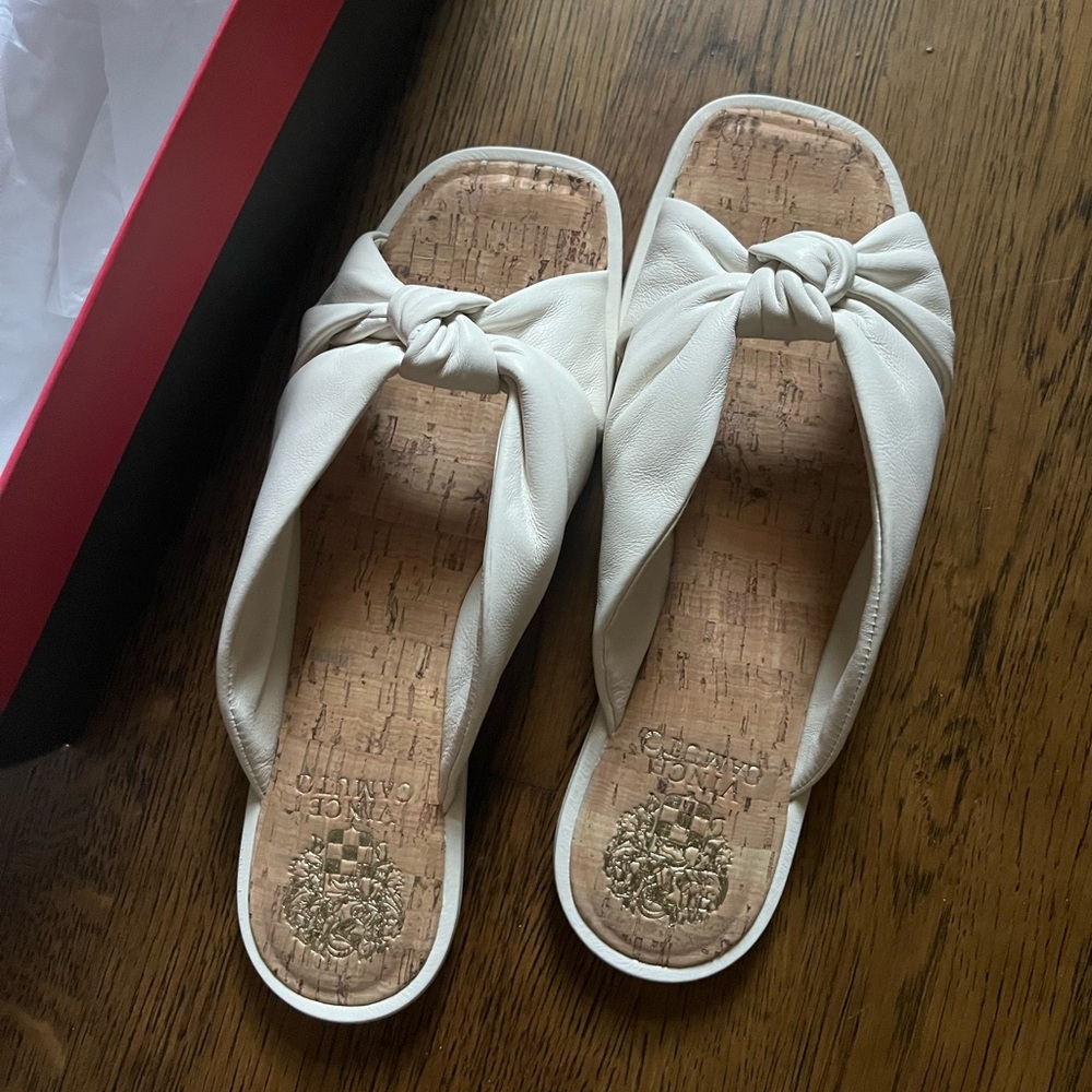 Vince Camuto Irini Cream Knotted Sandals New In Box